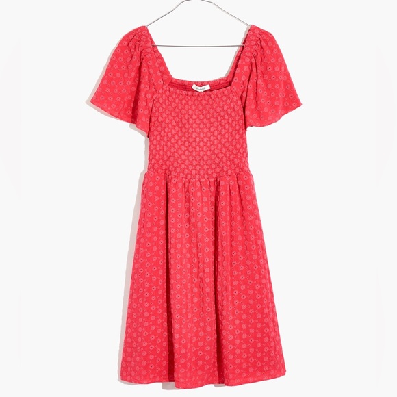 Madewell Eyelet Lucie Smocked Mini Dress - Size Small - Picture 6 of 13